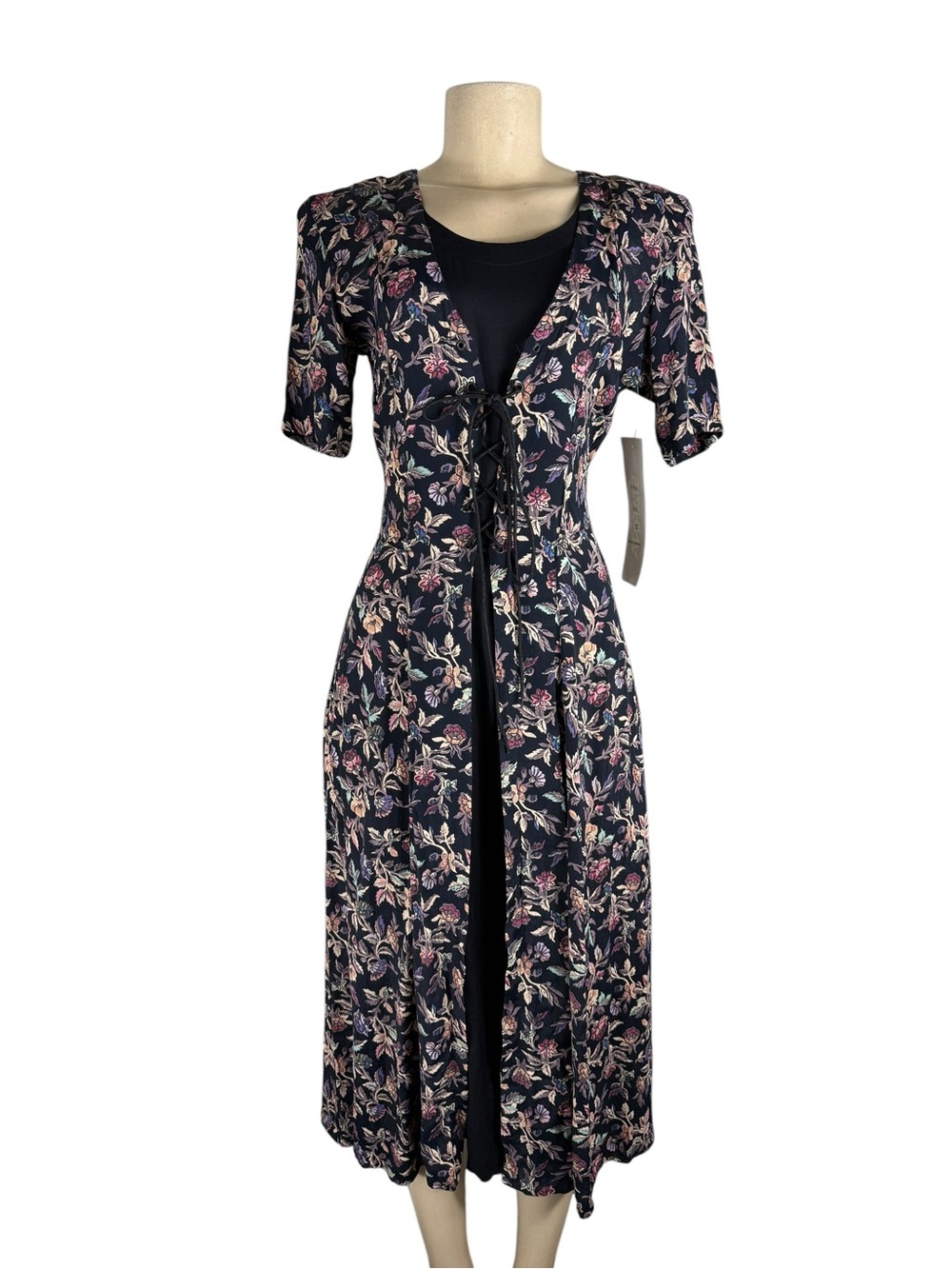 NWT VINTAGE STARINA Cottagecore Floral Midi Floral Dress Size Medium